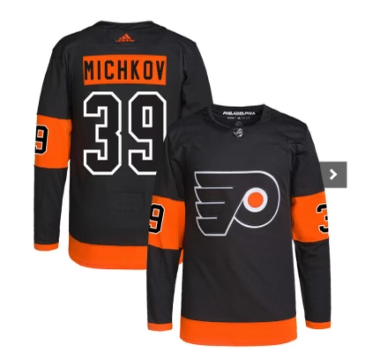 Men Philadelphia Flyers #39 Michkov Black adidas Custom 2024 NHL Jersey->customized nhl jersey->Custom Jersey